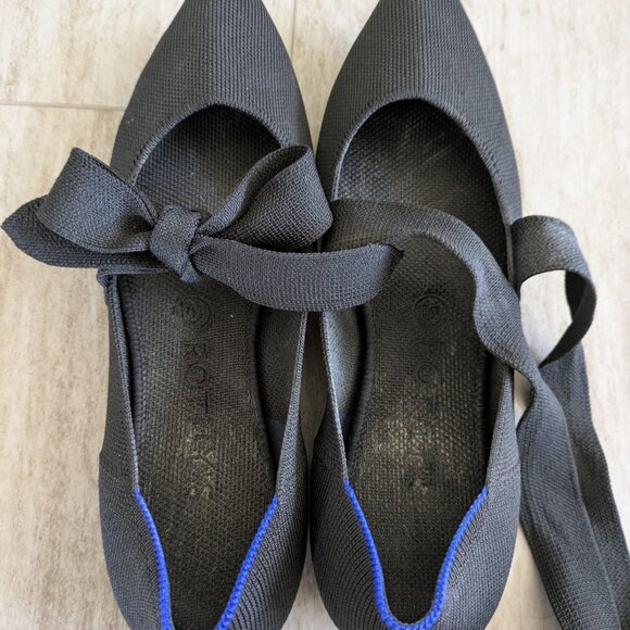 Rothys Pointed Toe Bow Flats - Picture 2 of 6